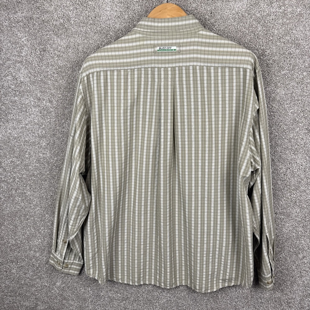 Exofficio Buzz Off Shield Long Sleeve Button Down Shirt Men's XL Beige Plaid - Picture 7 of 7